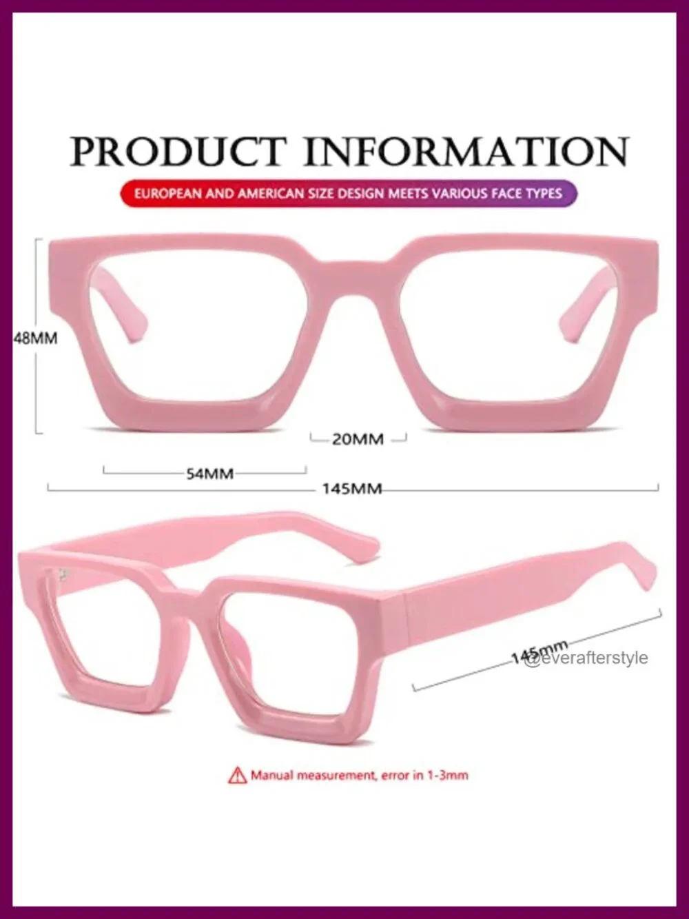 Blue Light Blocking Glasses Square Thick Frame Trendy Chic Computer Eyeglasses